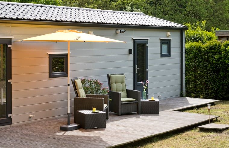Gezellig terras van Vakantiehuis in Rheden met groene omgeving, Veluwe, Gelderland.