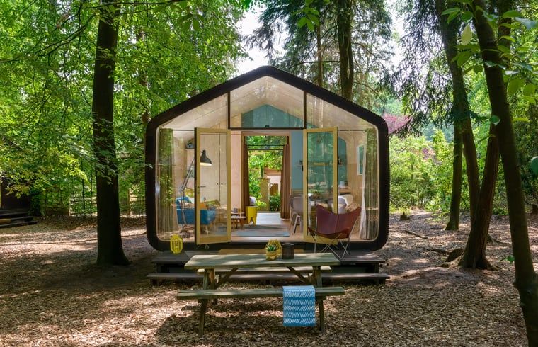 Ferienhaus in Apeldoorn, umgeben von der Veluwe-Natur, gemuetliche Terrasse zur Entspannung.