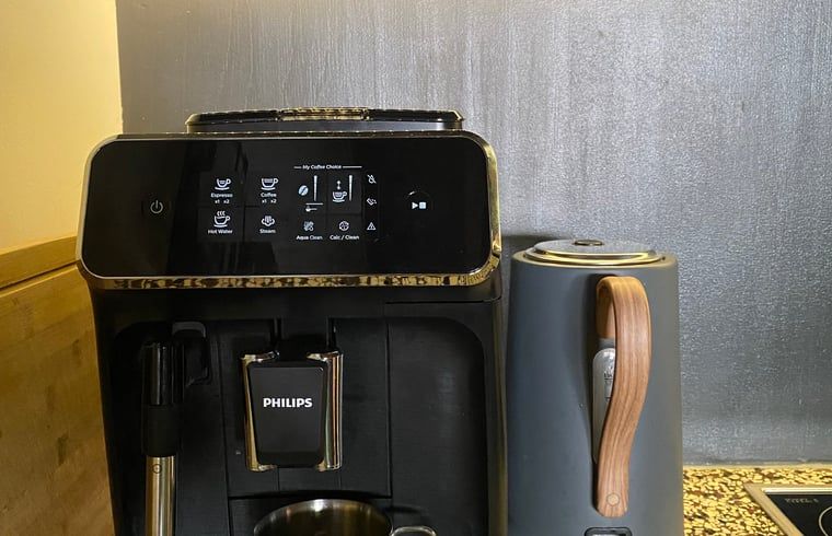 Coffee maker in Cottage in Hattem, vacation home in Veluwe, Gelderland.