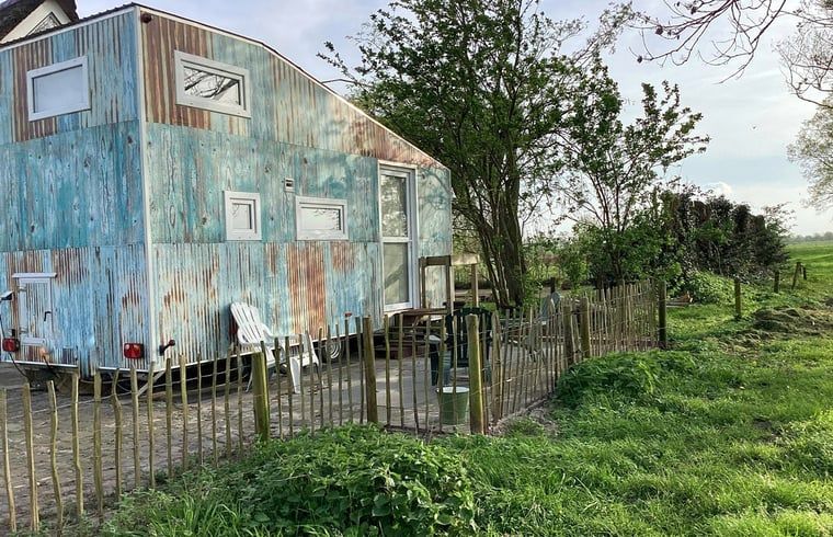 Terras van Vakantiehuis in Doornspijk, Veluwe, Gelderland met zitgelegenheid en uitzicht.