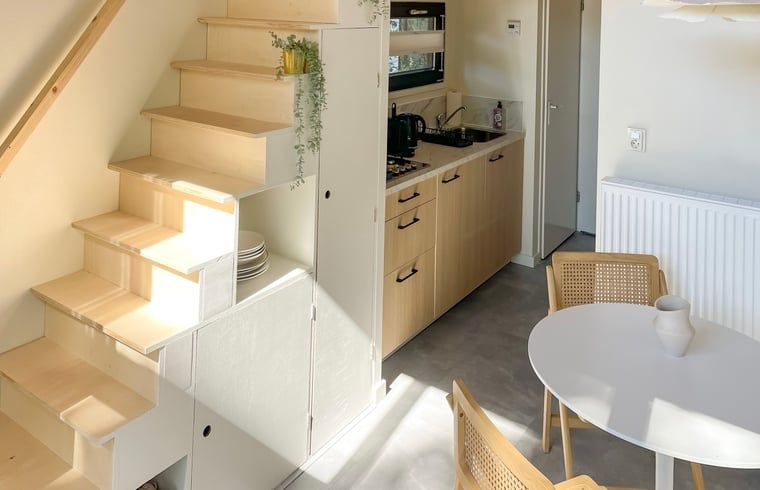 Modern kitchen in Holiday cottage in Lieren, Veluwe, Gelderland.