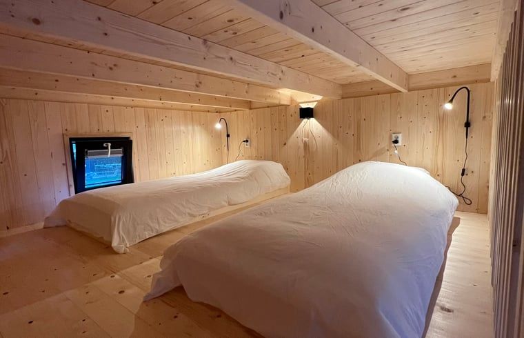 Bedroom with wood finish in Holiday home in Lieren, Veluwe.