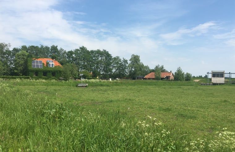 Uitzicht op weelderige velden nabij Vakantiehuis in Overschild, Groningen.