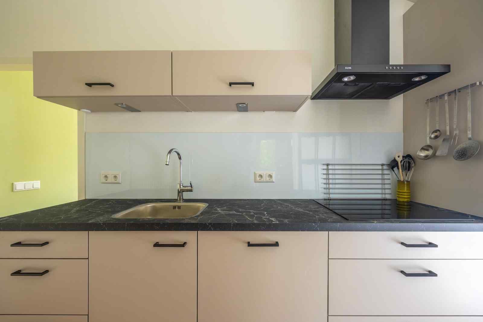 Vijver met waterlelies in de tuin van GR032 vakantiehuis, Lauwersoog, Groningen.