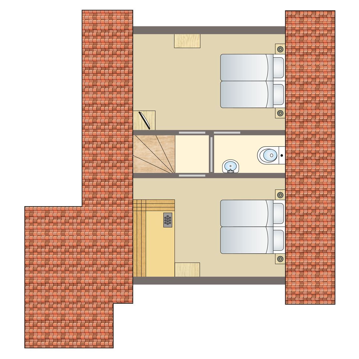 Cozy living room in Natuurdorp Suyderoogh bungalow, Lauwersoog, with comfortable seating area.