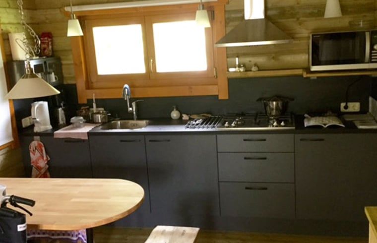 Modern kitchen in Cottage in Zoutkamp, ideal for cooking lovers in Groningen.