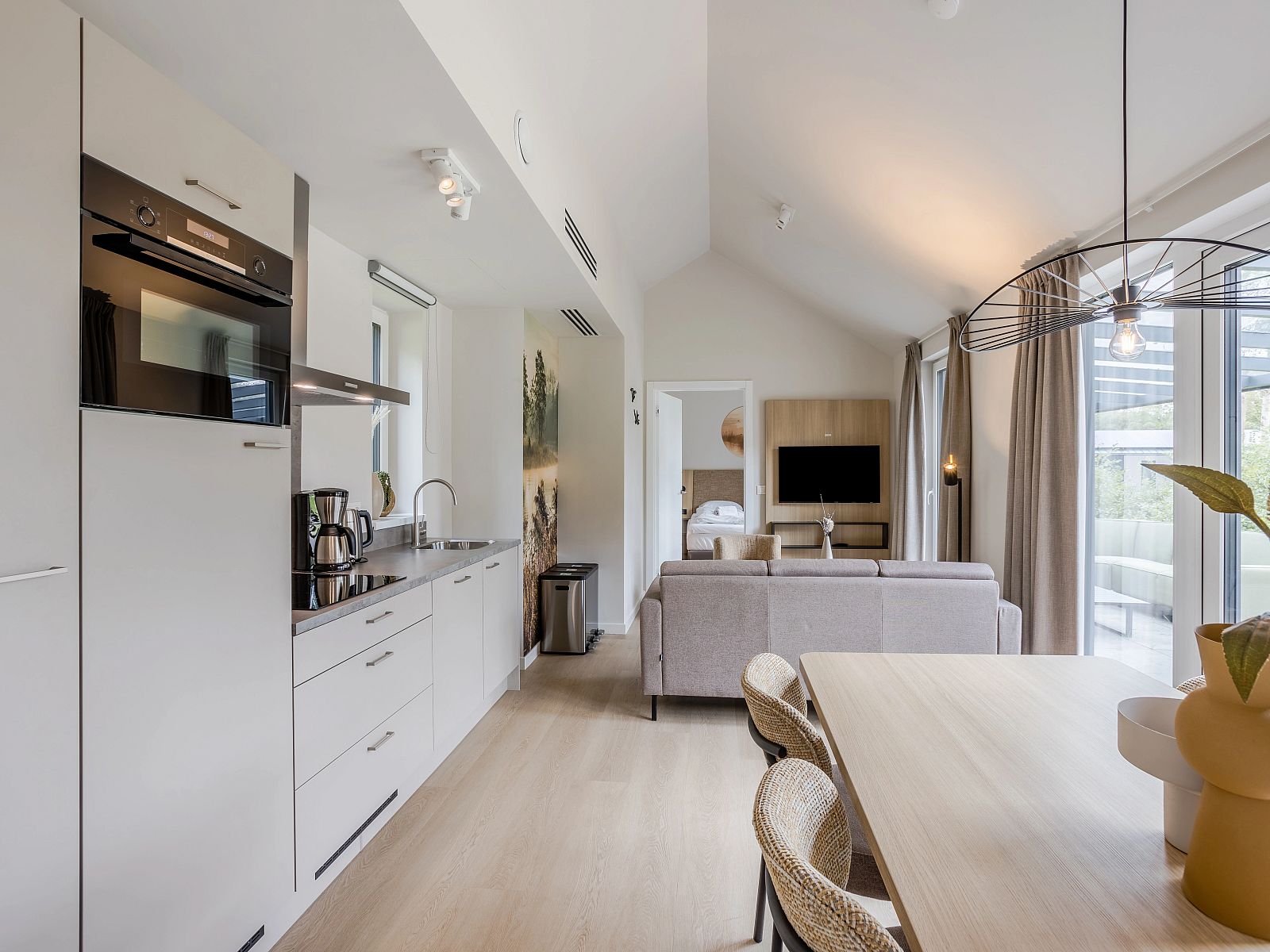 Plattegrond van 4-persoons woning 4B2, vakantiehuis in Sellingen, Zuidoost Groningen met praktische indeling.