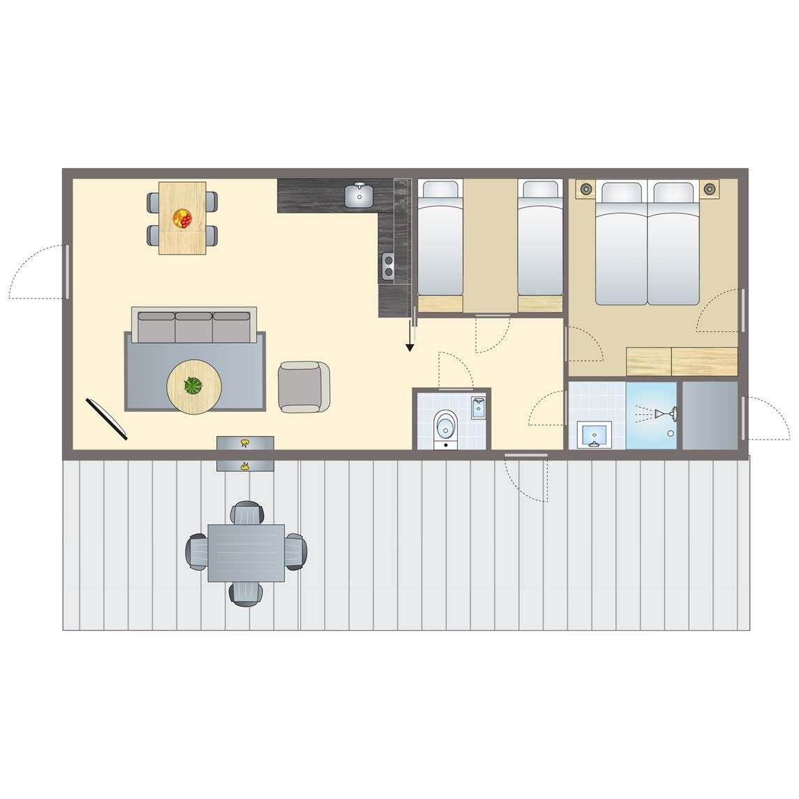 Unterkunft 350651 - Bungalow Zuidoost Groningen - 4-persoons woning | 4B1