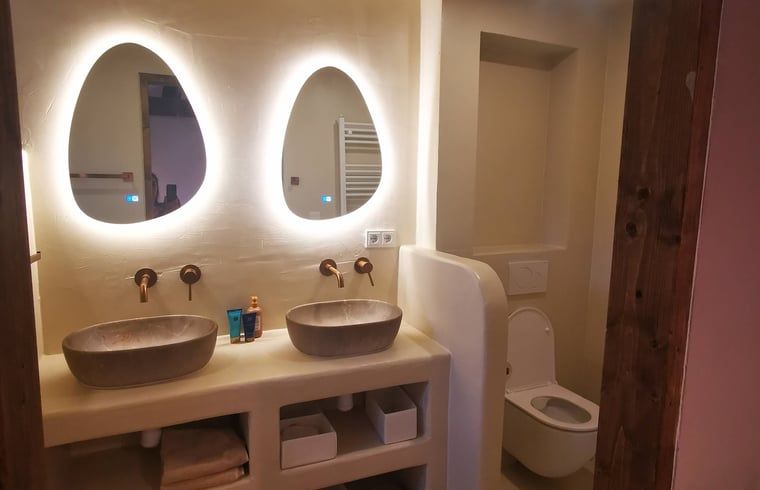 Bright attic space in Holiday home in America, North Limburg, with skylight and wooden elements.