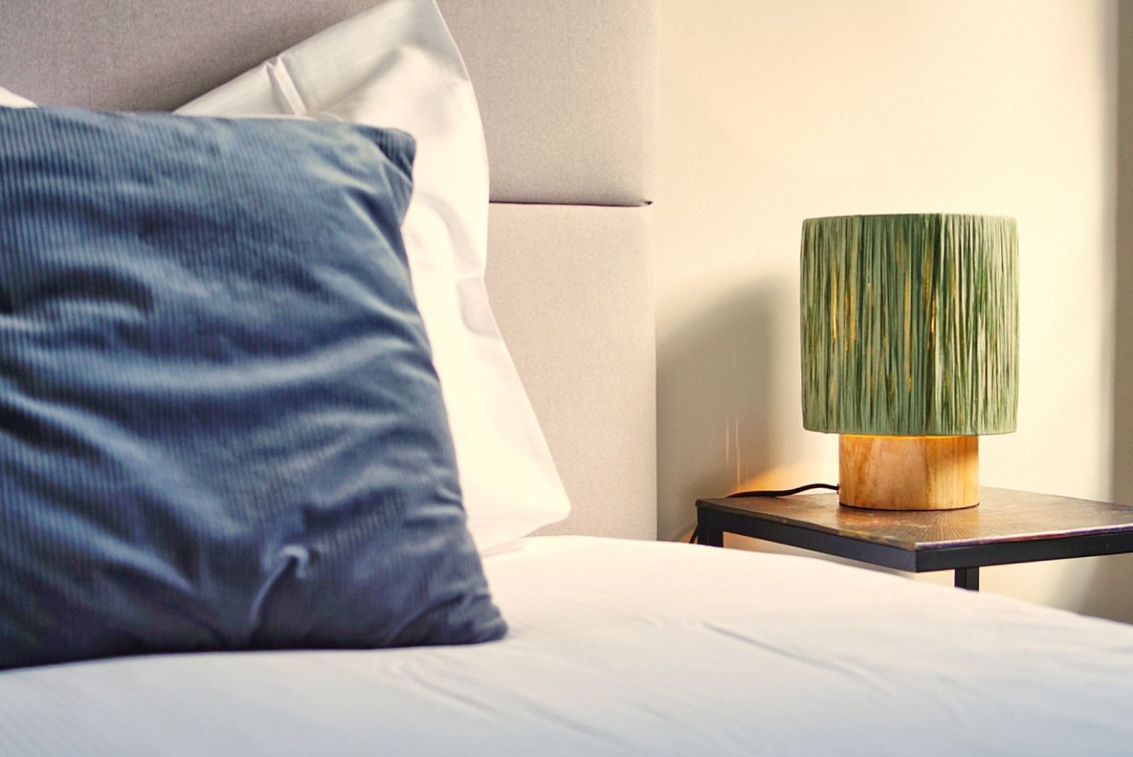 Stylish bedroom in vacation home L185, Baarlo, North Limburg, with comfortable beds and modern furnishings for a relaxing stay.