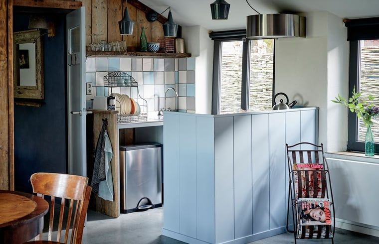 Praktische keuken in Huisje in Sevenum, vakantiehuis in Noord Limburg.