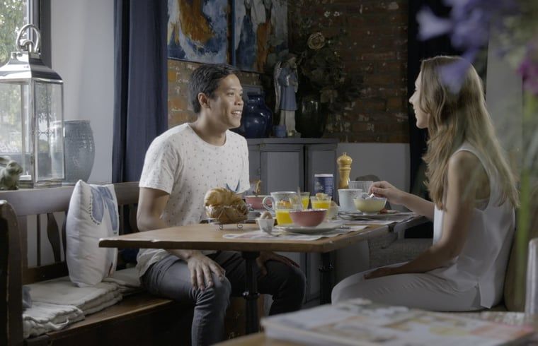 Ontbijt in de eetkamer van Huisje in Sevenum, vakantiehuis in Limburg.