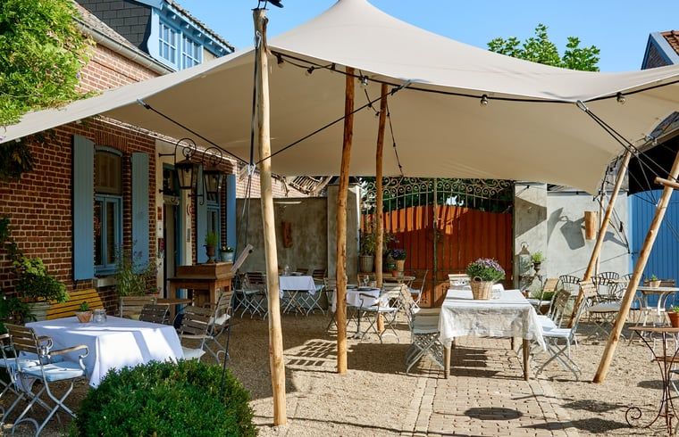 Buitenterras bij Huisje in Sevenum, vakantiehuis in Limburg.