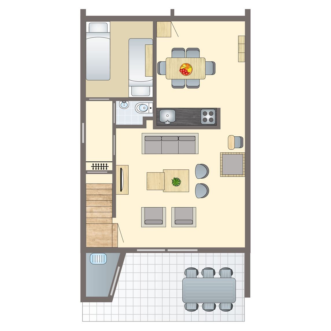 Domein De Schatberg 6-persoons kinderbungalow in Sevenum, Limburg met charmante entree en groene omgeving.