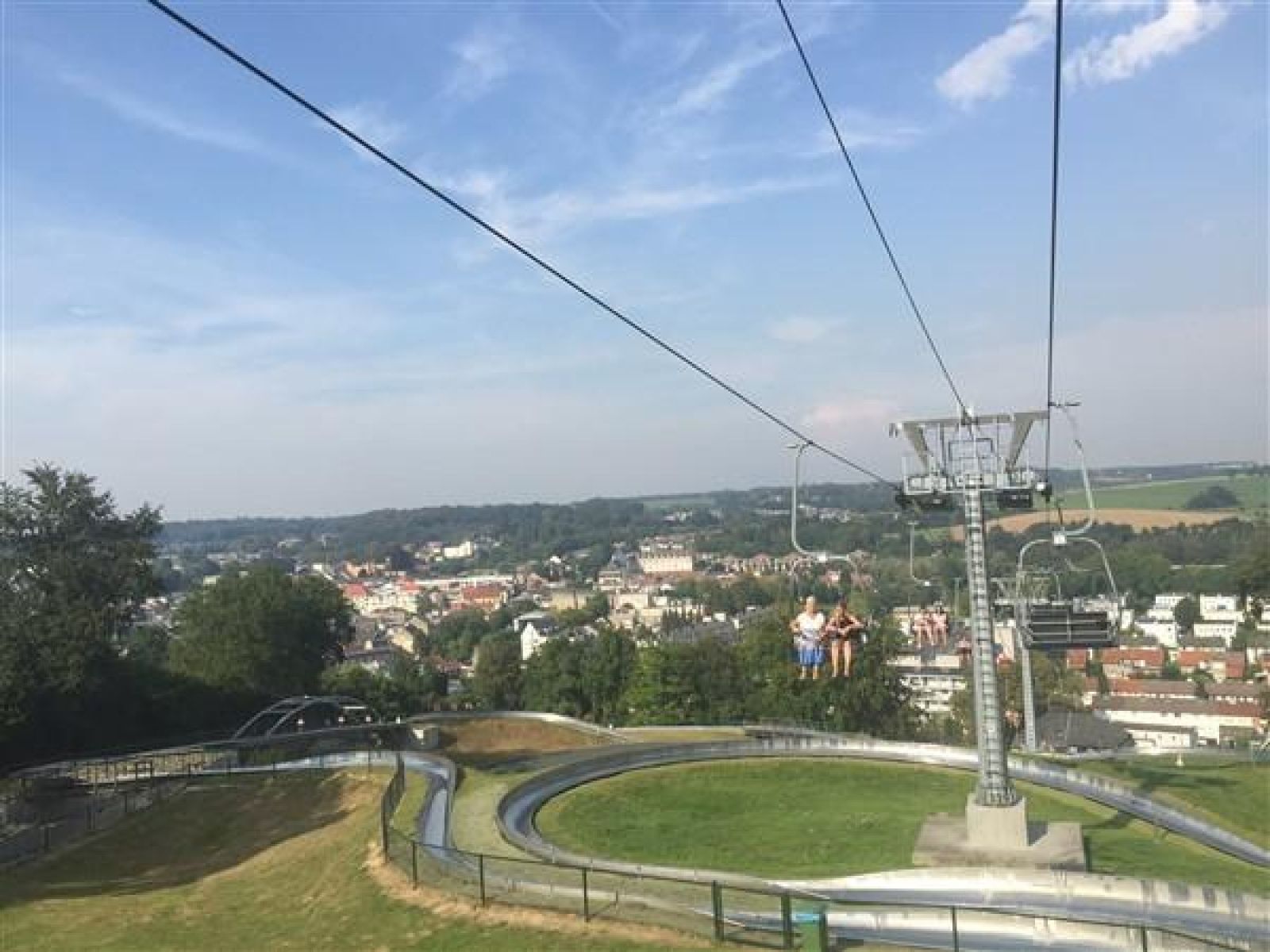 Playground and swimming pool at vacation home L010 in Valkenburg, South Limburg.