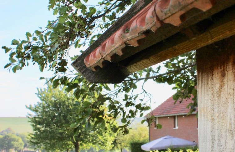 Geniet van de rustieke charme van Vakantiehuisje in Gulpen, Zuid Limburg, met uitzicht op de groene omgeving en traditionele architectuur.