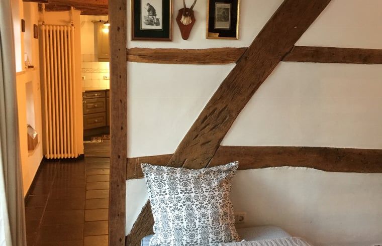 Cozy corner with wooden beams in Holiday home in Epen, South Limburg.