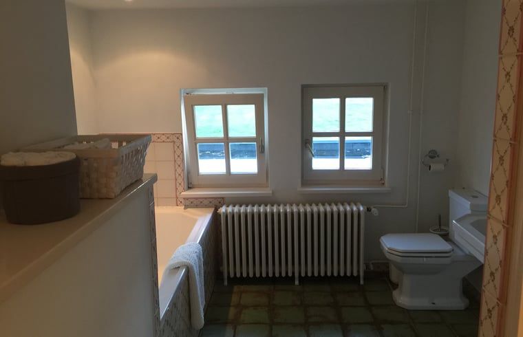 Stylish bathroom with window in Holiday home in Epen, South Limburg.