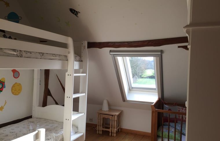 Children's room with bunk beds in Holiday home in Epen, South Limburg, with view.