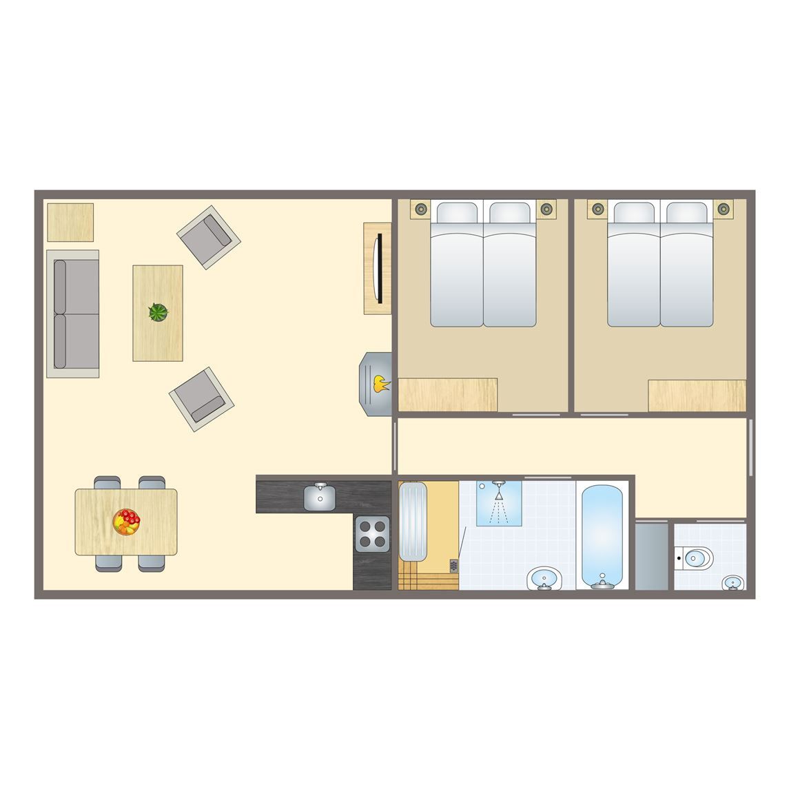 Kasteeldomein De Cauberg in Valkenburg a.d. Geul, charmant 4-persoons appartement met prachtige tuin.