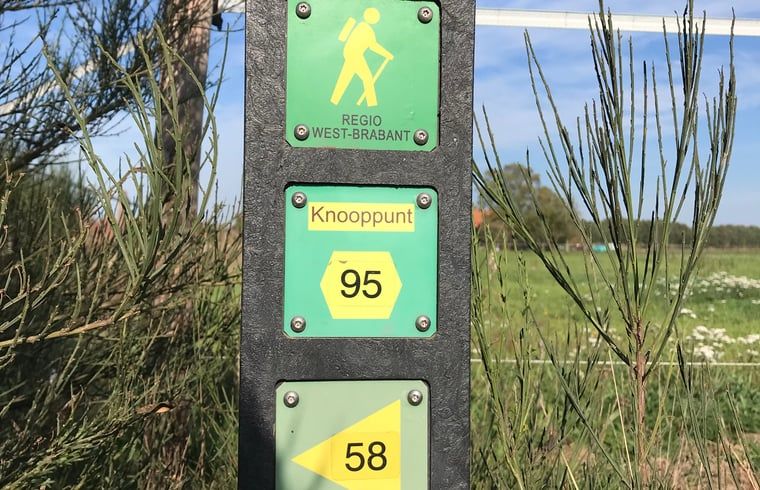 Wanderwegweiser in der Naehe des Ferienhauses in Baarle Nassau, entdecken Sie die Region Kempen, Nordbrabant.