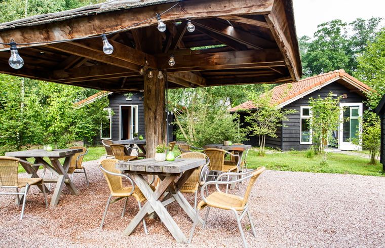Geniessen Sie die Ruhe auf der Terrasse des Ferienhauses in Oirschot, das in der gruenen Umgebung von Kempen in Nordbrabant liegt.