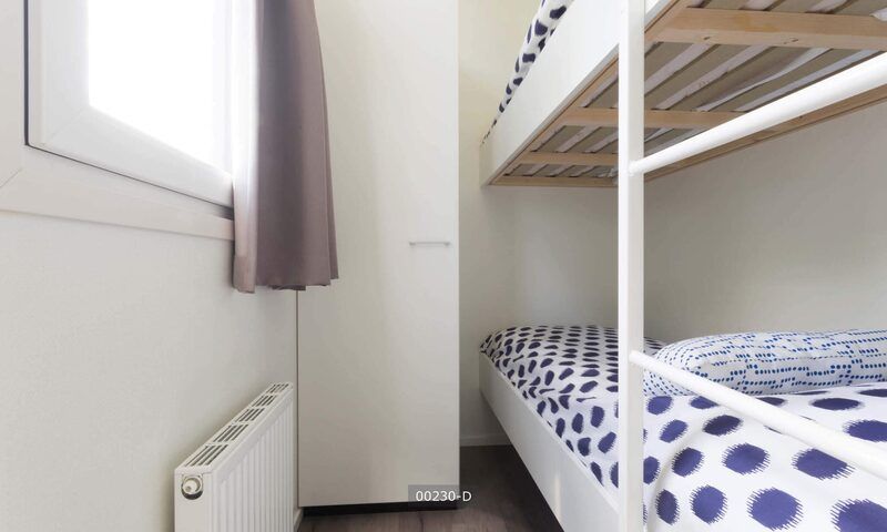 Etagenbett im Kinderzimmer des Rialto 6 Personen Ferienhaus, Cromvoirt, Hart van Brabant.