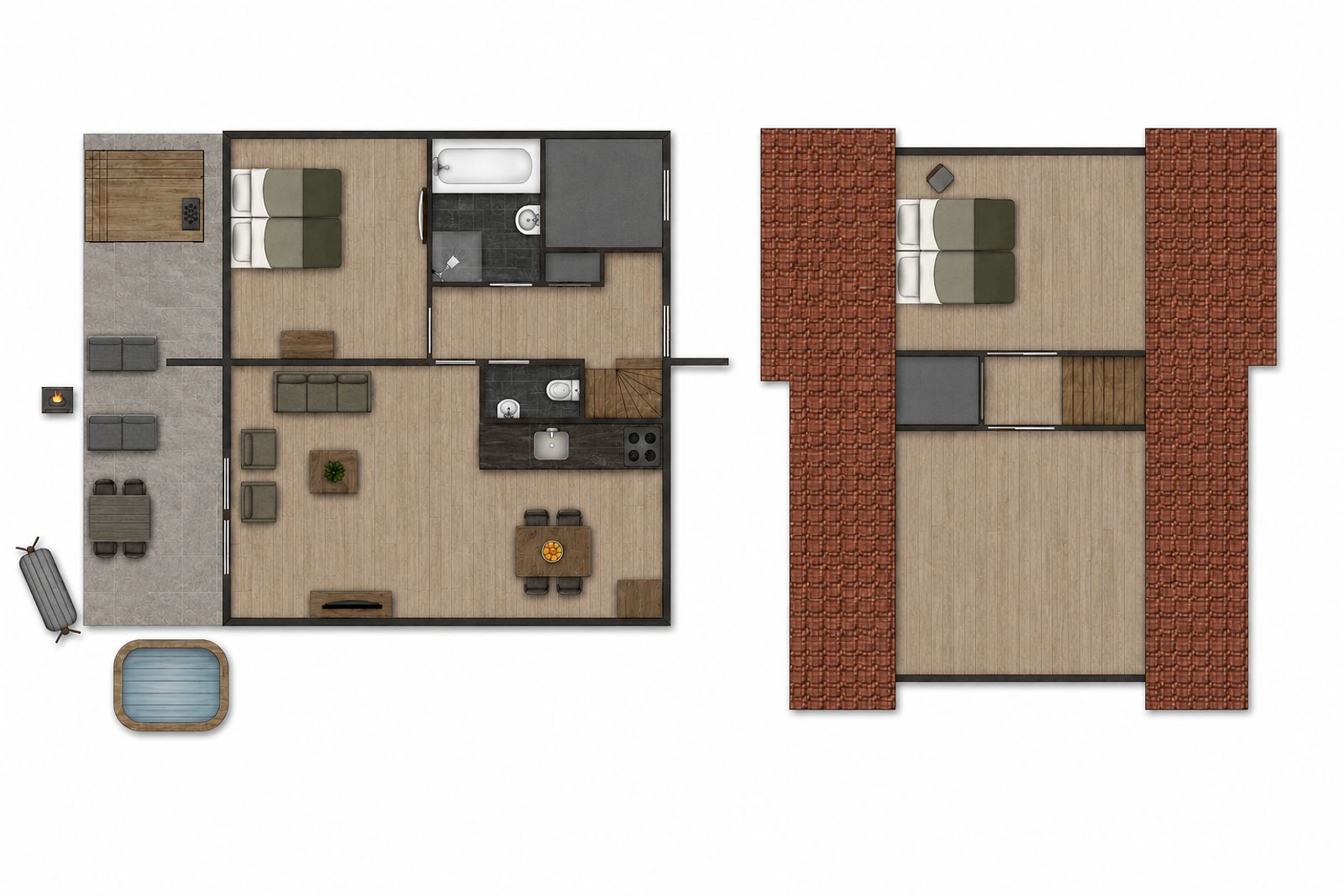 Unterkunft 422131 - Ferienhaus Hart van Brabant - Boshuys met Jacuzzi, Sauna & Veranda | 4 personen