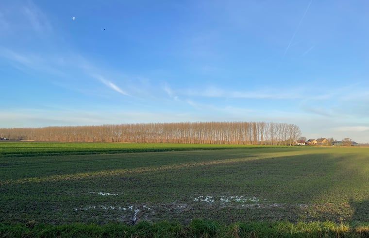 Beautiful view of the fields from Cottage in Hank, vacation home in Hart van Brabant, North Brabant.
