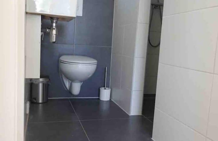 Stilvolles Badezimmer mit modernen Annehmlichkeiten im Ferienhaus in Loon op Zand, Hart van Brabant, Nordbrabant.