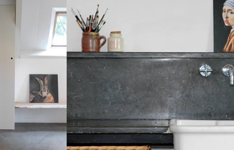 Artistieke details in de binnenruimte van Vakantiehuis in Oeffelt, Noordoost Brabant.