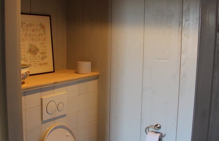Compacte badkamer in vakantiehuisje in Breda met moderne voorzieningen, West Brabant, Noord Brabant.