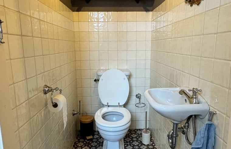 Stijlvolle badkamer in Vakantiehuisje in Ossendrecht, Noord Brabant.