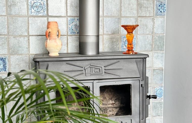 Houtkachel in Vakantiehuisje in Ossendrecht voor gezellige avonden.