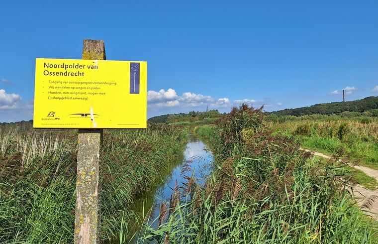 Natuurgebied Noordpolder van Ossendrecht nabij Vakantiehuisje in West Brabant.