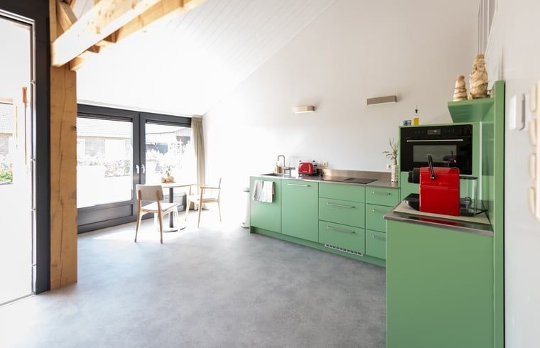 Geniessen Sie die Sonne auf der Terrasse des Ferienhauses in Gilze, gelegen im schoenen Westbrabant, Nordbrabant.