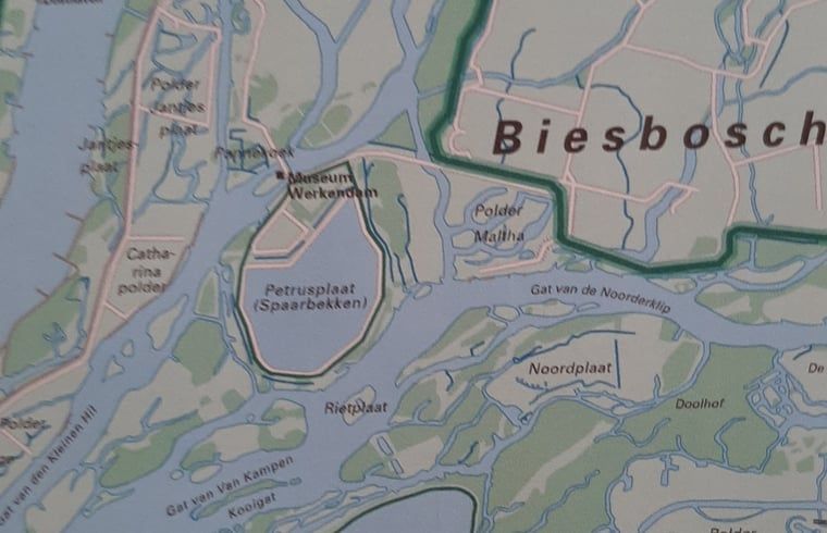 Map of Biesbosch region near Holiday home in Werkendam, West Brabant, North Brabant