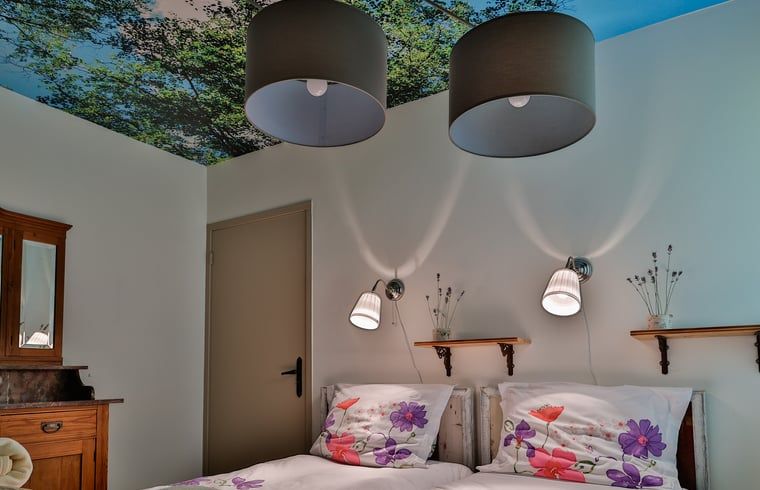 Schlafzimmer im Cottage in Sprundel, einem gemuetlich eingerichteten Ferienhaus in Westbrabant.