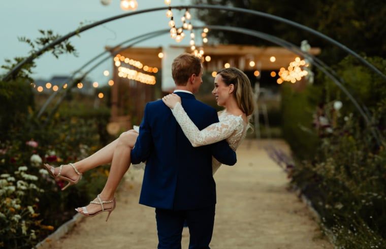 Romantic moment in the vineyard at Holiday Home in Fijnaart, North Brabant.
