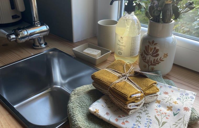Kitchen with modern details in Holiday home in Fijnaart, West Brabant.