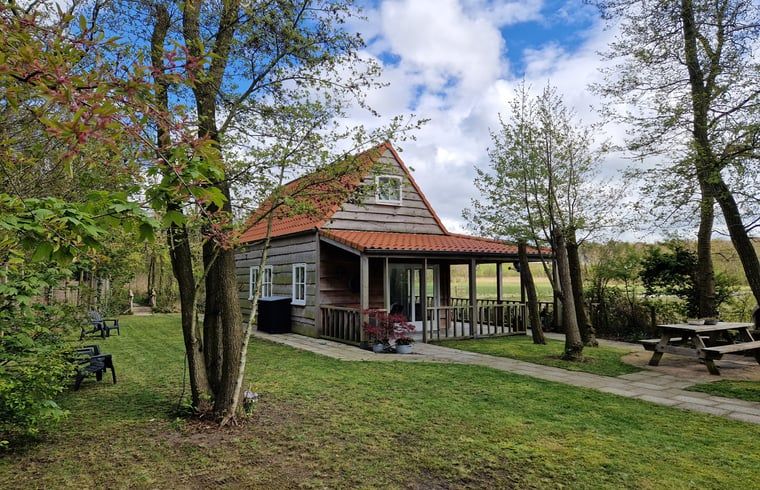 Vakantiehuisje in Callantsoog met veranda, omgeven door natuur aan de Noordzeekust, Noord-Holland.