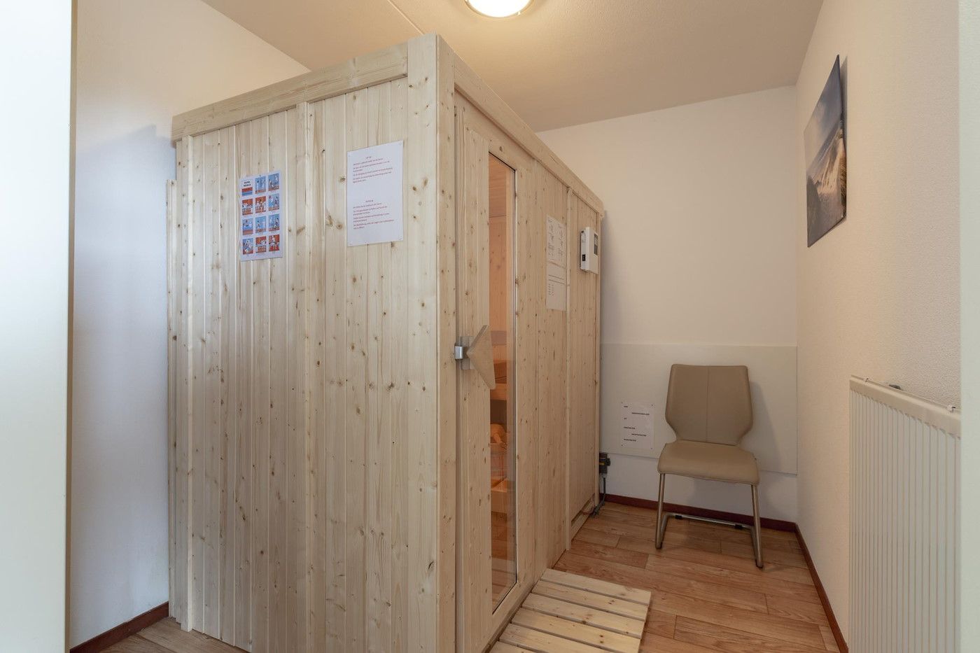 Cozy sauna in Duinerei C002 Groote Keeten vacation home in Callantsoog, North Sea coast, North Holland.