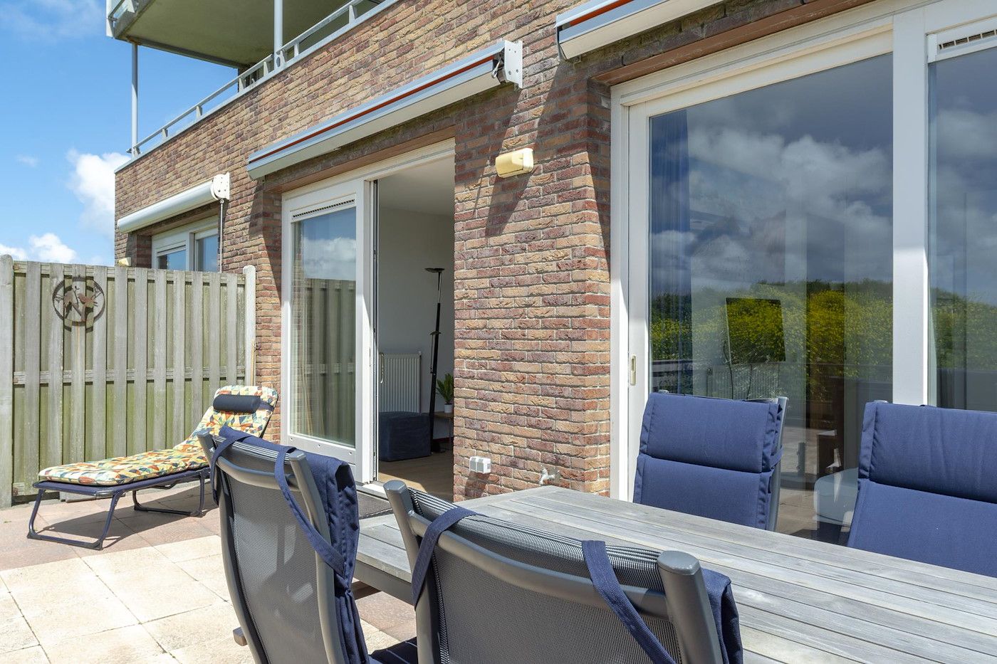 Beautiful view from the terrace of Duinerei C002 Groote Keeten vacation home in Callantsoog, North Sea coast, North Holland.