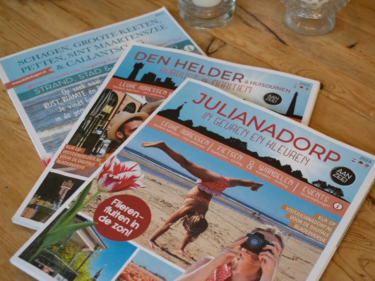 Ontdek de regio van Landhuis Duinzicht in Callantsoog met lokale gidsen en brochures. Perfect voor een vakantie aan de Noordzeekust in Noord-Holland.