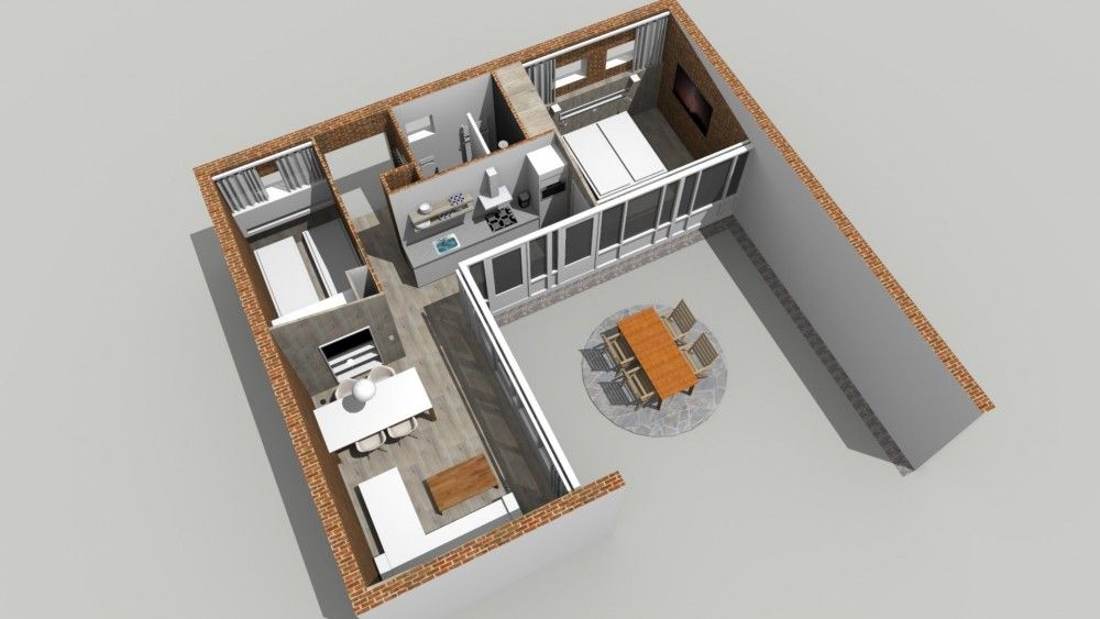 Plattegrond van vakantiehuis AanNoordzee.nl, Noordzeekust, Noord-Holland.