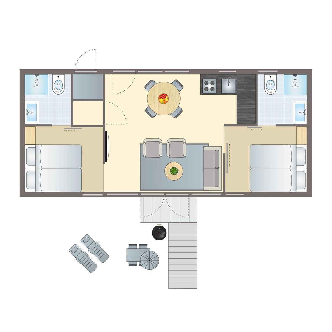 Unterkunft 450707 - Bungalow Noordzeekust - 4-persoons Beach House | 4SH2