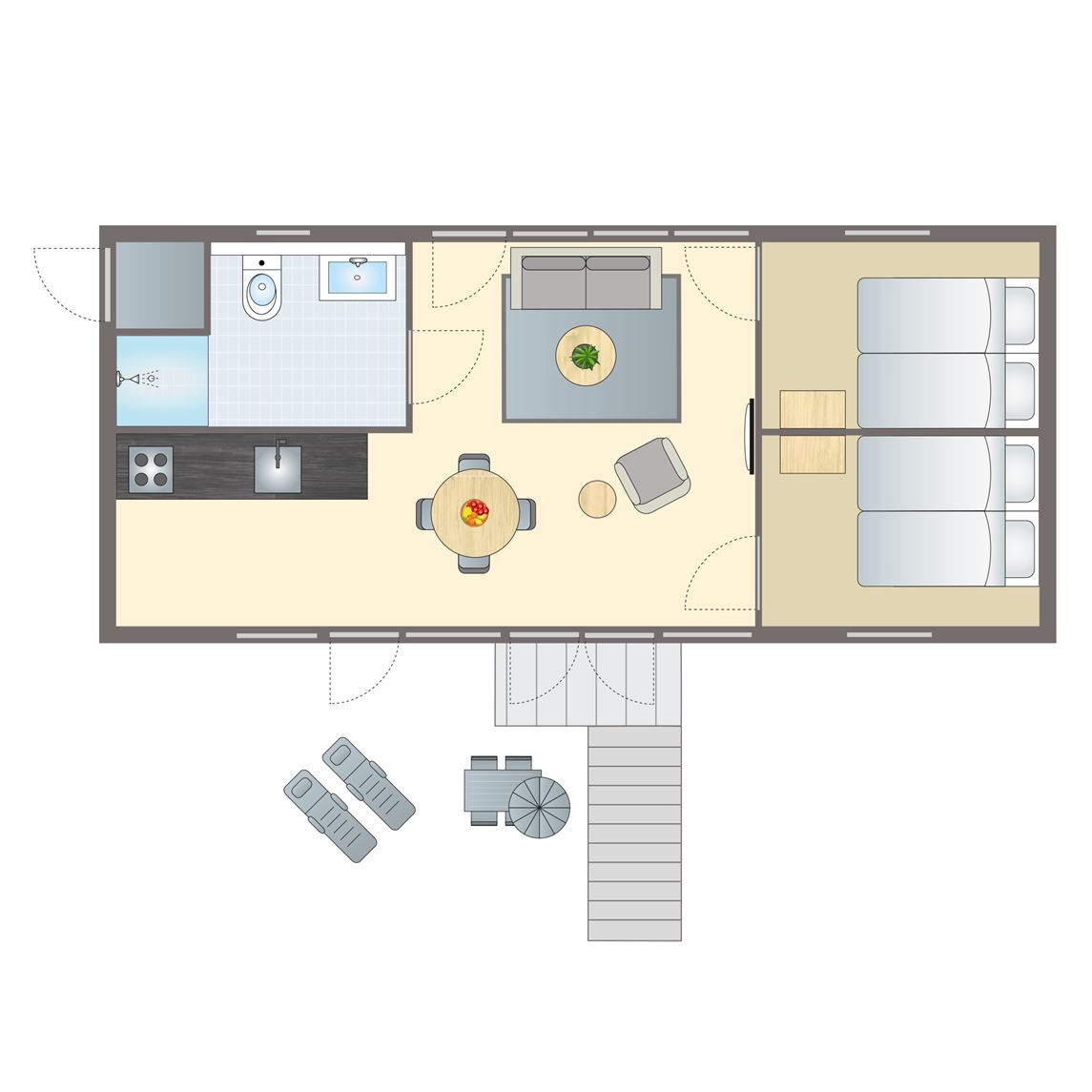 Unterkunft 450723 - Bungalow Noordzeekust - 4-persoons Beach House | 4SH1