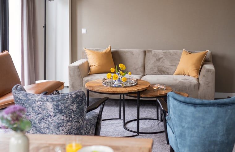 Comfortabele zithoek in Huisje in Egmond aan den Hoef, vakantiehuis in Egmond aan den Hoef, Noord-Holland.