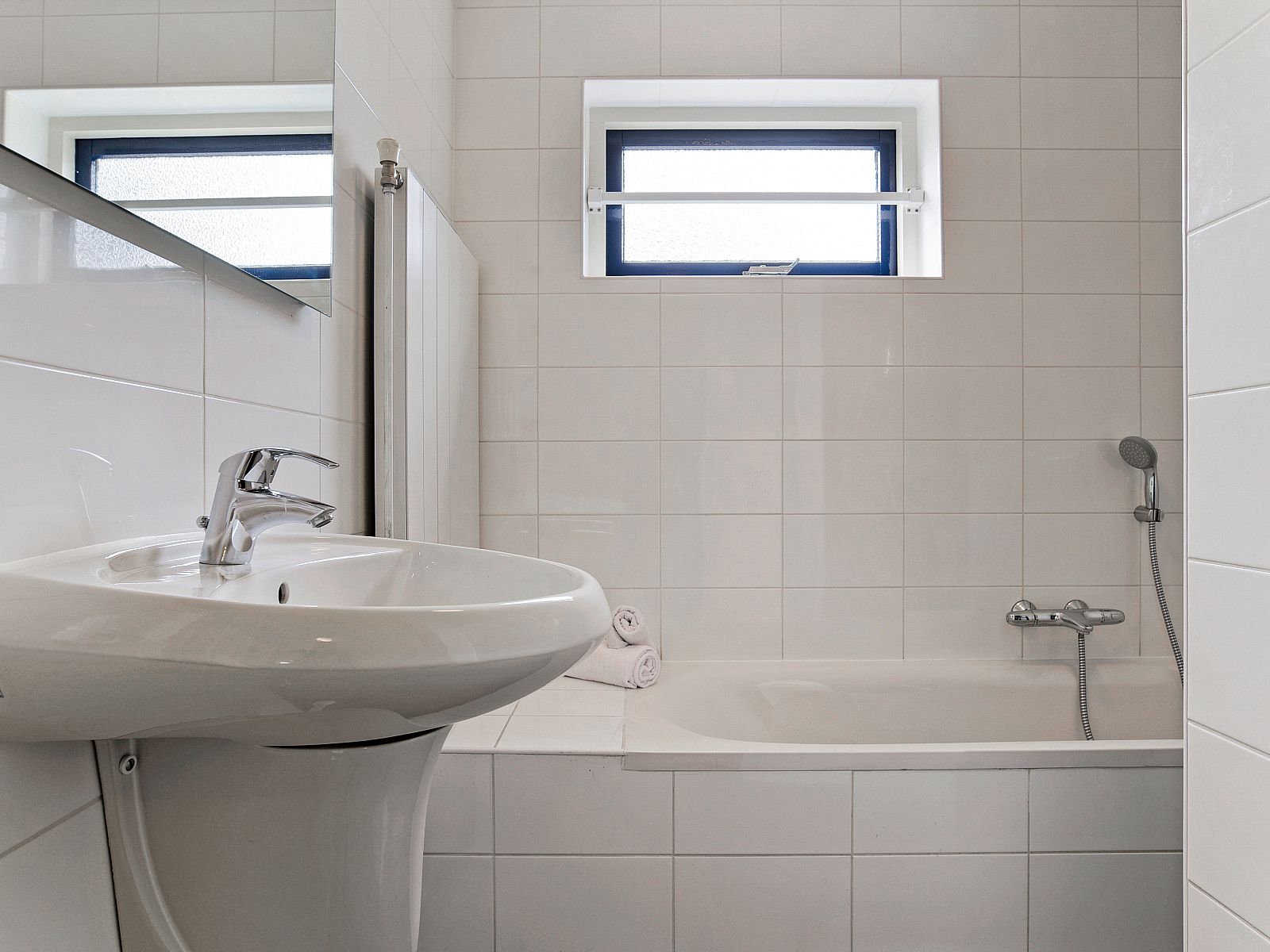 Hund geniesst im Garten des Beach Resort Ooghduyne, 4-Personen-Hundevilla in Julianadorp aan Zee, Nordseekueste.