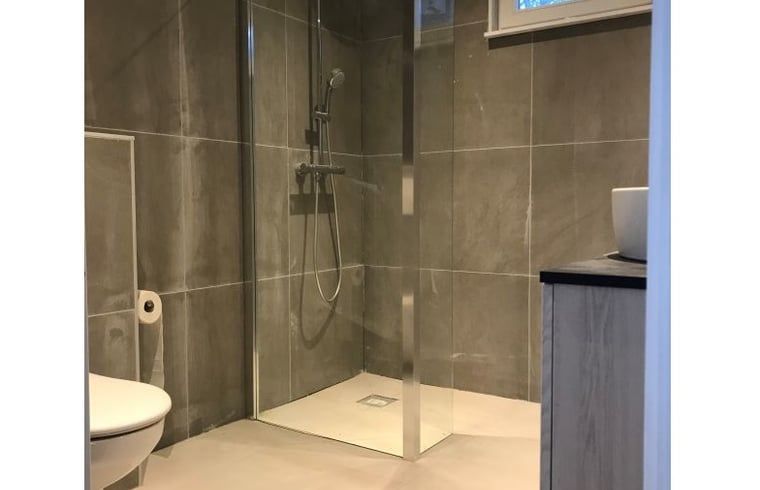 Luxury bathroom in Holiday home in Andijk with walk-in shower, an oasis of peace and comfort.